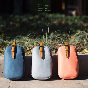 

Canvas Cable Organizer Electronics Accessories Case, Waterproof Travel Carrying Bag For Phone, Cable,Power Bank.,2 Layer