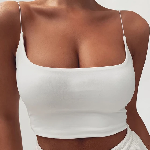 Womens Summer Camis Tanks Tops Sleeveless Cotton Bustier Unpadded Bandeau Bra Vest Crop Top Seamless Tees 3