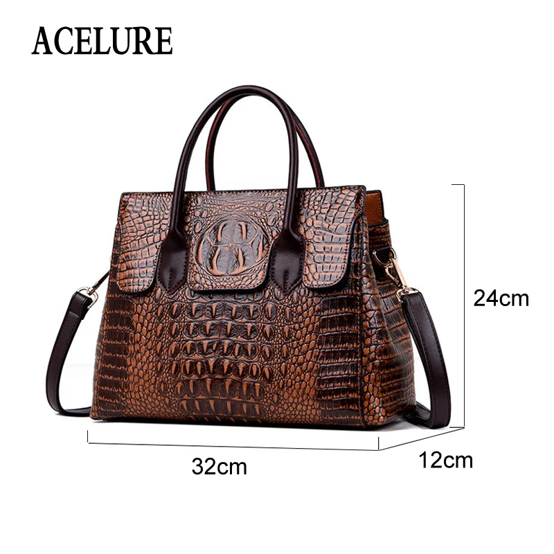 ACELURE женские дизайнерские роскошные сумки модные новые высококачественные кожаные женские сумки с крокодиловым узором на плечо сумка-мессенджер
