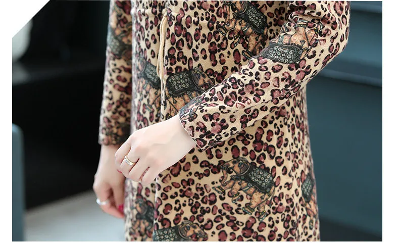 XJXKS Women long sweater autumn winter new loose plus size fashion lapel high-end wool women knitted dress