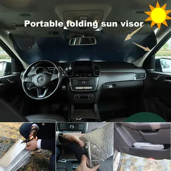 

Universal Car Aluminum Foil Windscreen Sunshade Front Window Sun Shade Windshield Visor Cover Reflective UV Protect Sun Block