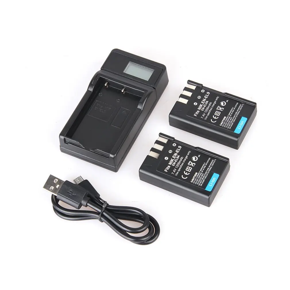 2 шт. EN-EL9 7 4 в 1300 мАч запасная литий-ионная аккумуляторная батарея + USB одна камера