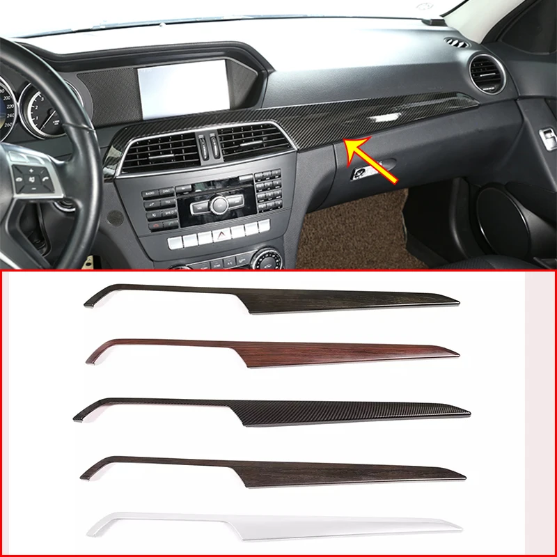 

Car Central Control Dashboard Trim Strip Protective Cover Sticker For Mercedes Benz C Class W204 2010-2013 Auto Styling LHD