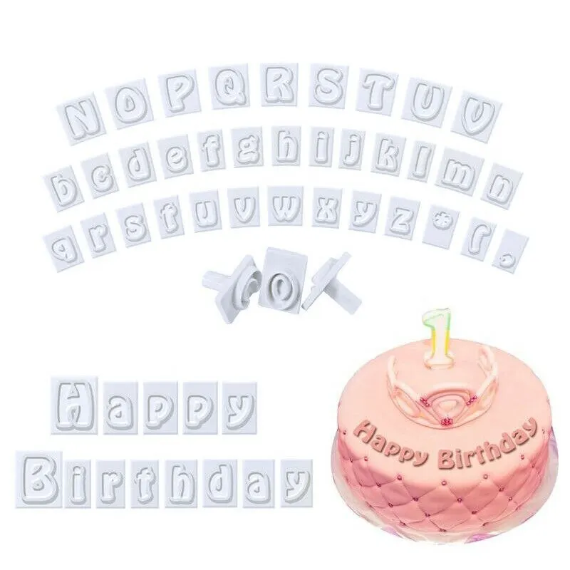 1 Set 64pcs Plastic Alphabet Shape Cookies Cutter DIY Chocolate Fondant Cake Baking Decor Mold Home Kitchen Hand Made Tool