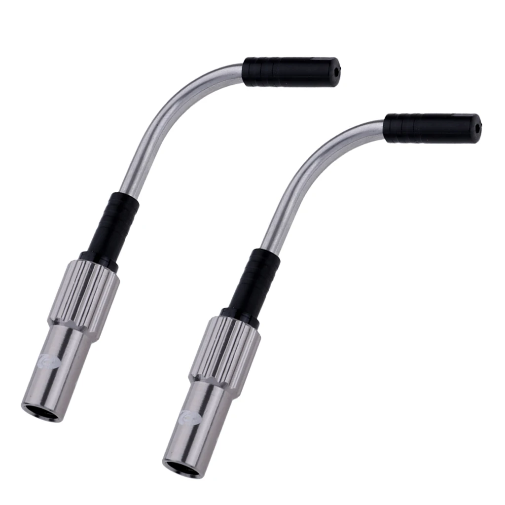 2 Pack Replacement V Brake Noodles Cable Guide Bend Tube Pipes Housing + Adjustable Screws, Black