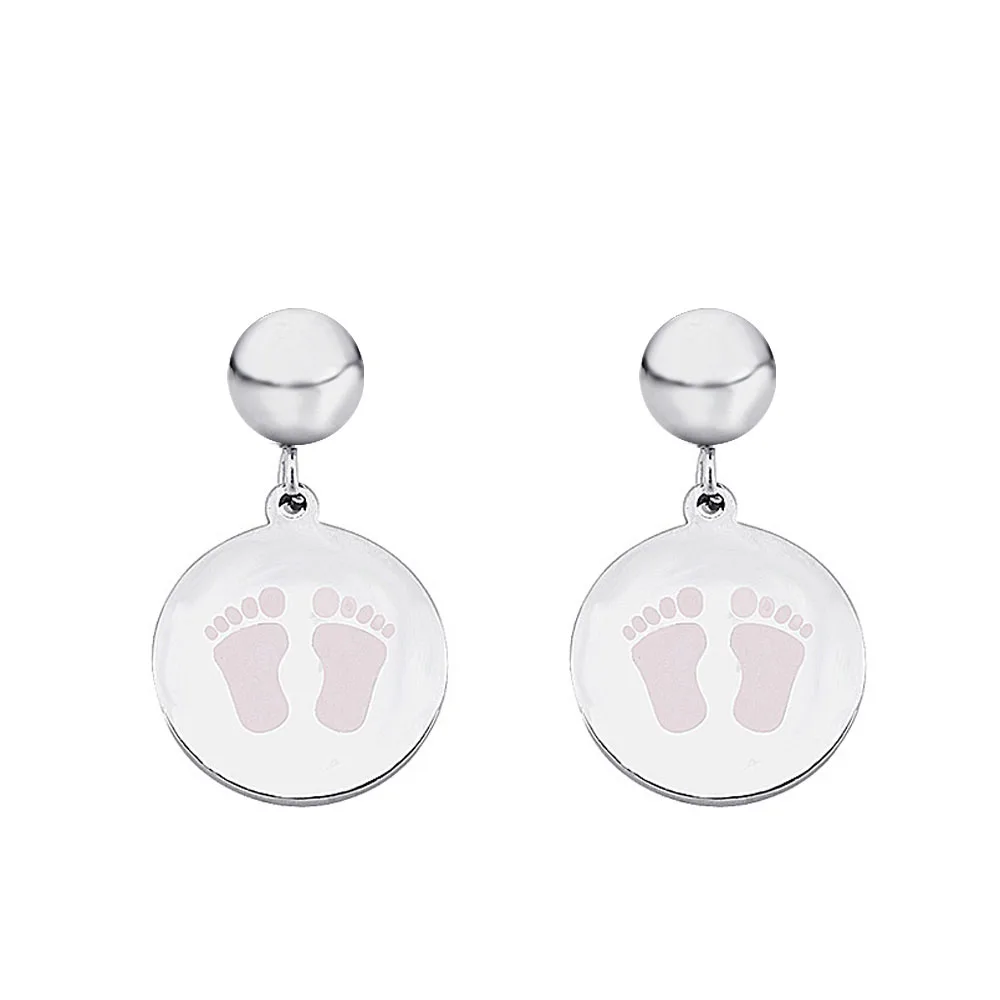 Милые детские серьги-гвоздики розового и голубого цвета с изображением ножек для женщин и девочек, ювелирные изделия, подарок на Рождество