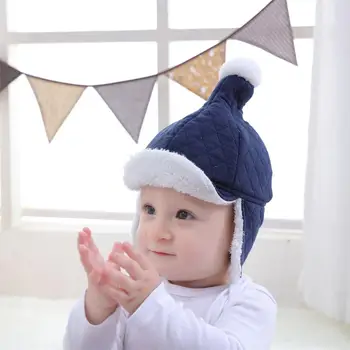

New waffle earmuffs child hat autumn and winter hat warm hat baby boy hat baby hat Newborn photo hat