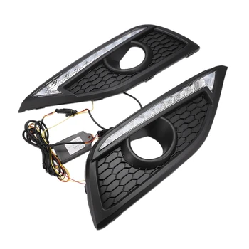 

DHBH-Car LED DRL Daytime Running Lights Fog Lamp Turn Signal Light Style Relay 12V for Honda CRV CR-V 2012 2013 2014