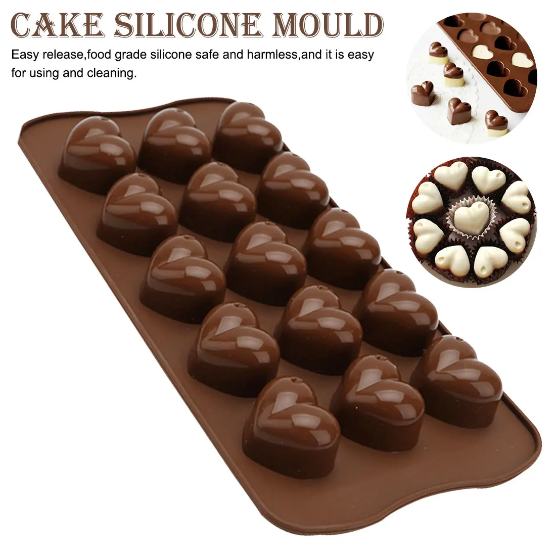 

9 Shapes DIY Chocolate baking Tools Silicone Chocolate Mold Non-stick Silicone cake mold Jelly and Candy Mold 3D Mold