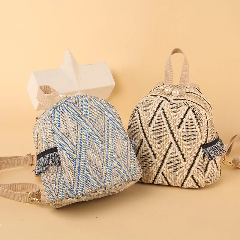 Соломенная Сумка Mochila Feminina Pequena, повседневные Мини-рюкзаки для девочек, женские рюкзаки для путешествий