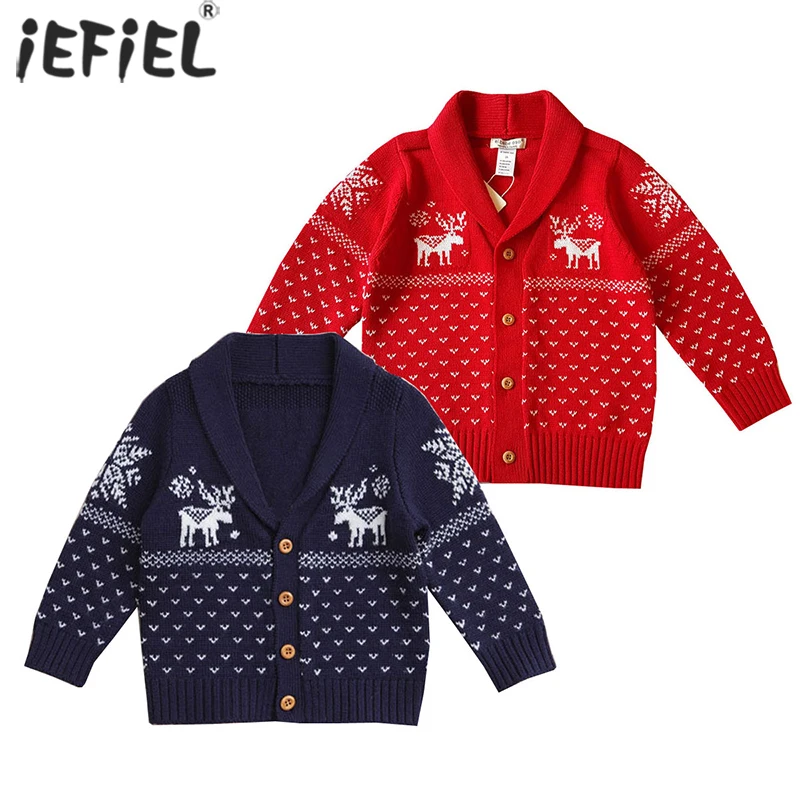 

Spring Fashion Girls Christmas Sweater Kid Deer Knitting Cardigan Casual Long Sleeves Winter Warm Sweater Coat Kids Cardigan Top