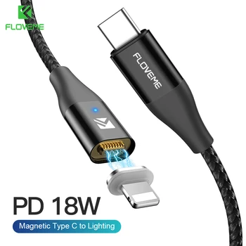 

FLOVEME PD 18W Magnetic USB Type C to Lighting Cable For iPhone 11 Pro X 8 Plus Fast Charging USB Cable for iPad Pro Data Cord