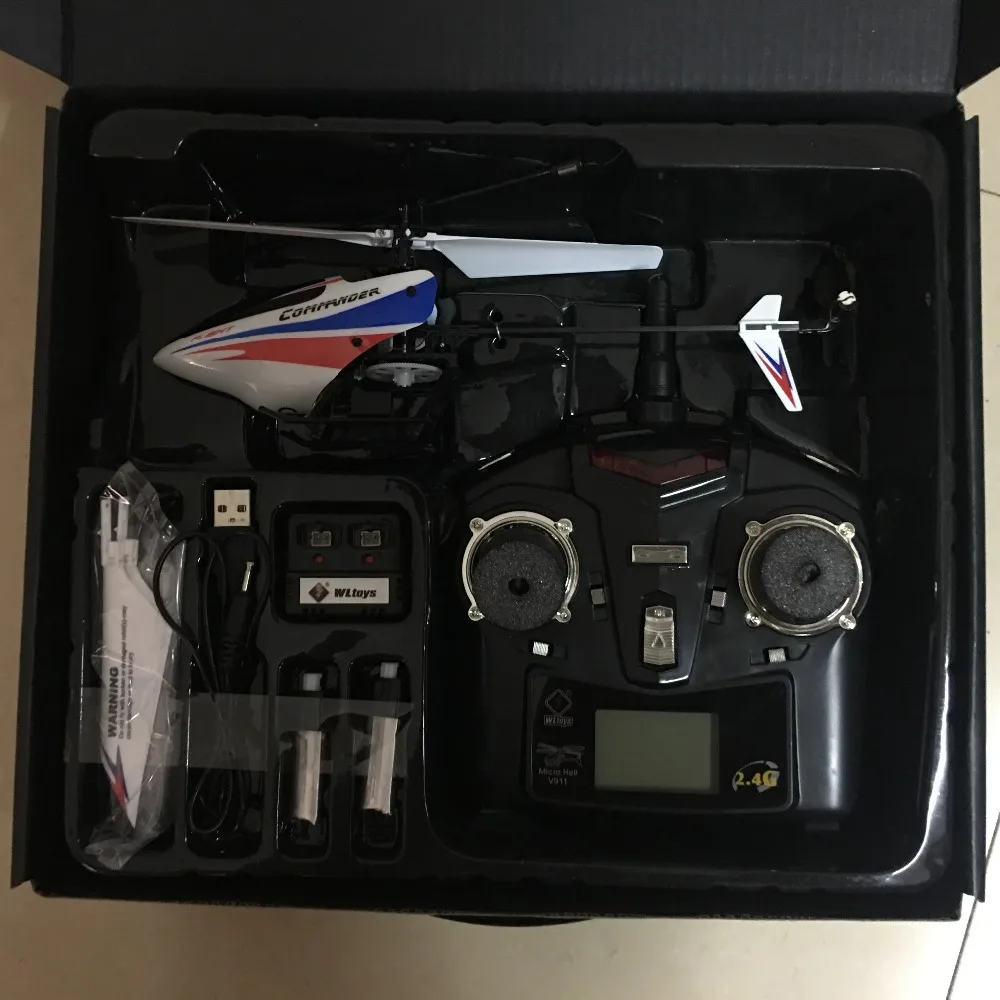 С двумя батареями) WLtoys V911-Pro(V911-2) 4CH RC вертолет с гироскопом 2,4 ГГц электрическая игрушка для детей RTF