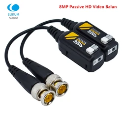 Balun – vidéo HD Passive 8mp, connecteur BNC coaxial, Transmission 4K, paire torsadée pour caméra AHD CVI TVI CVBS 