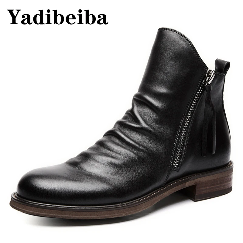 High Quality Men Chelsea Boots Winter Shoes PU Leather Men's Ankle