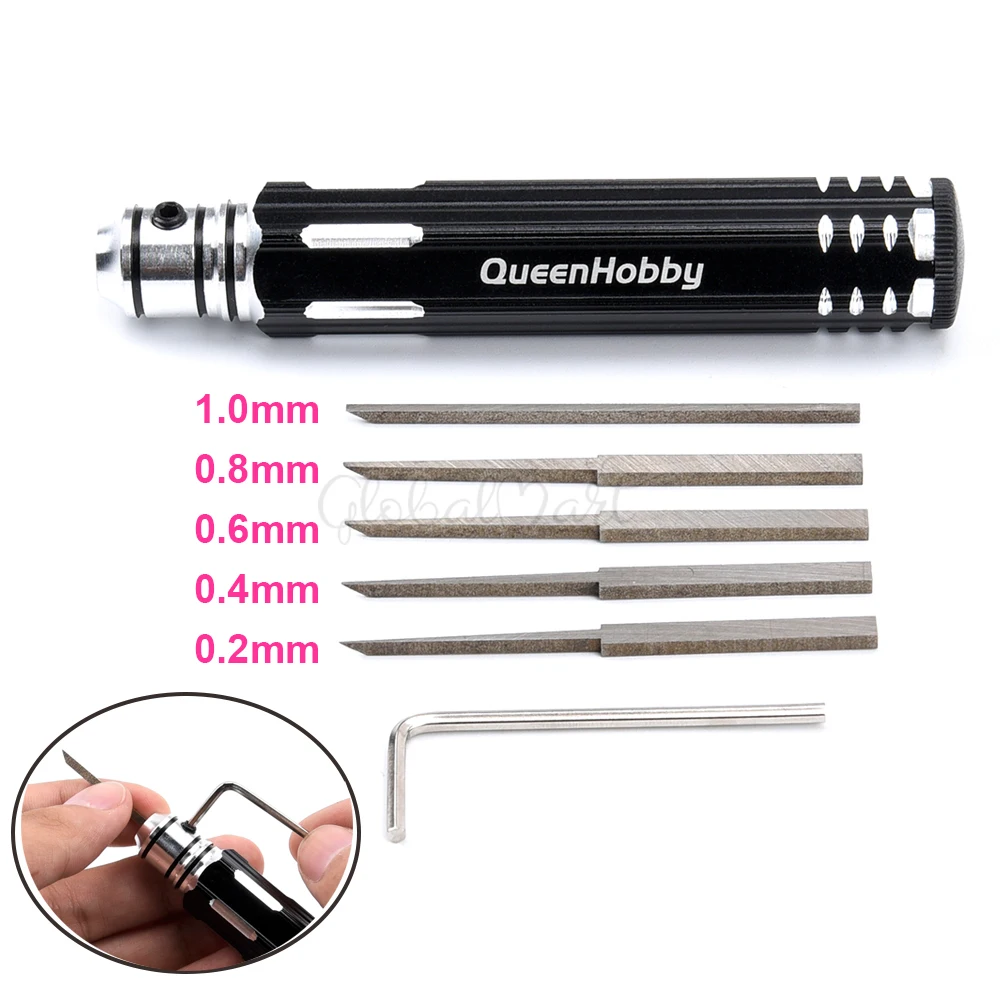 Prime Model Scriber with Blade Gundam Resin Carved Scribe line Hobby Cutting Tool Chisel + 5 Blade Tools for RC Car Drone Repair