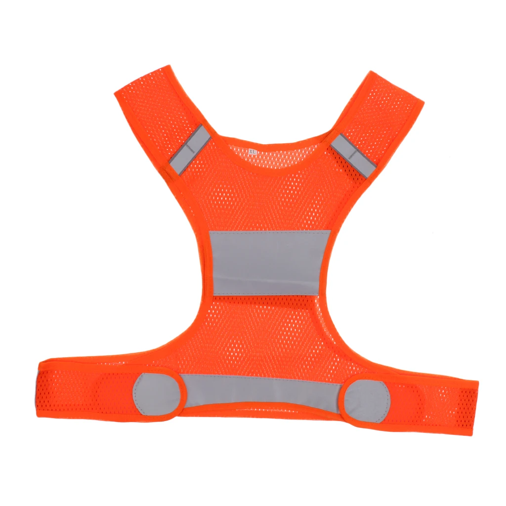 Регулируемый безопасный светоотражающий жилет с высокой видимостью, куртка для ночного бега - Цвет: Оранжевый
