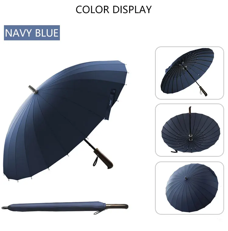 Новинка! Зонт от дождя 24K высокого качества, женский, мужской, с деревянной ручкой, ветрозащитный зонт, стекловолокно, мужской, деловой, мульти-кость, длинный, Paraguas