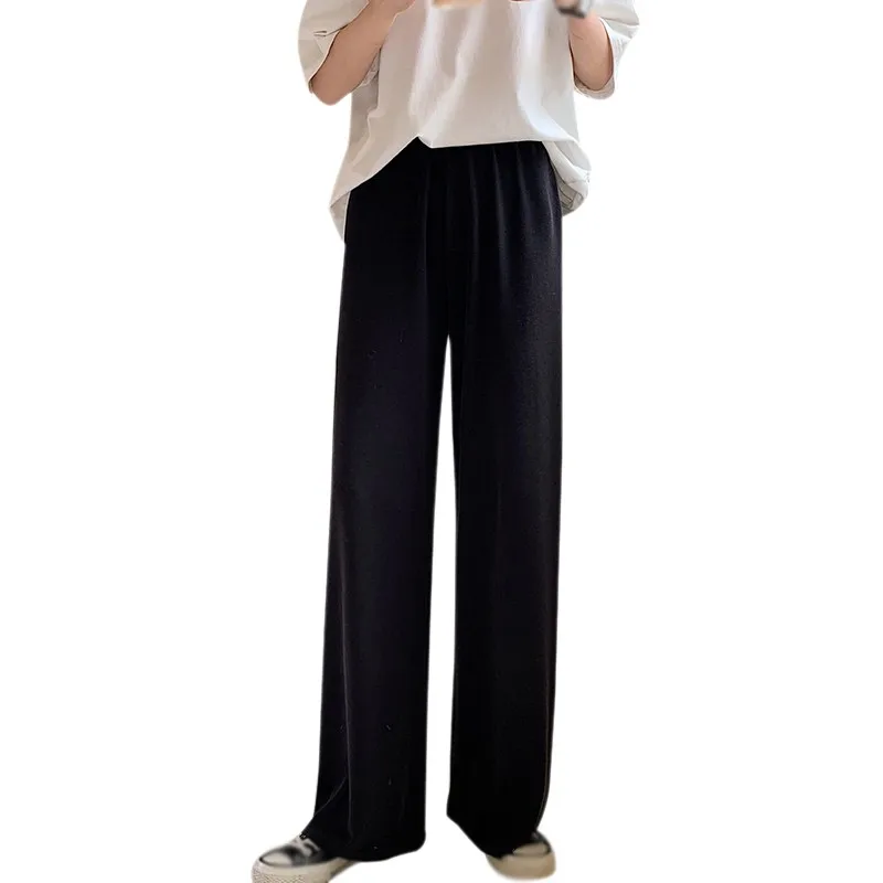 

ETOSELL High Waist Loose Pants 2020 Summer Long Fashion Wide Leg Pants Women Casual Elastic Solid Pants Straight Trousers