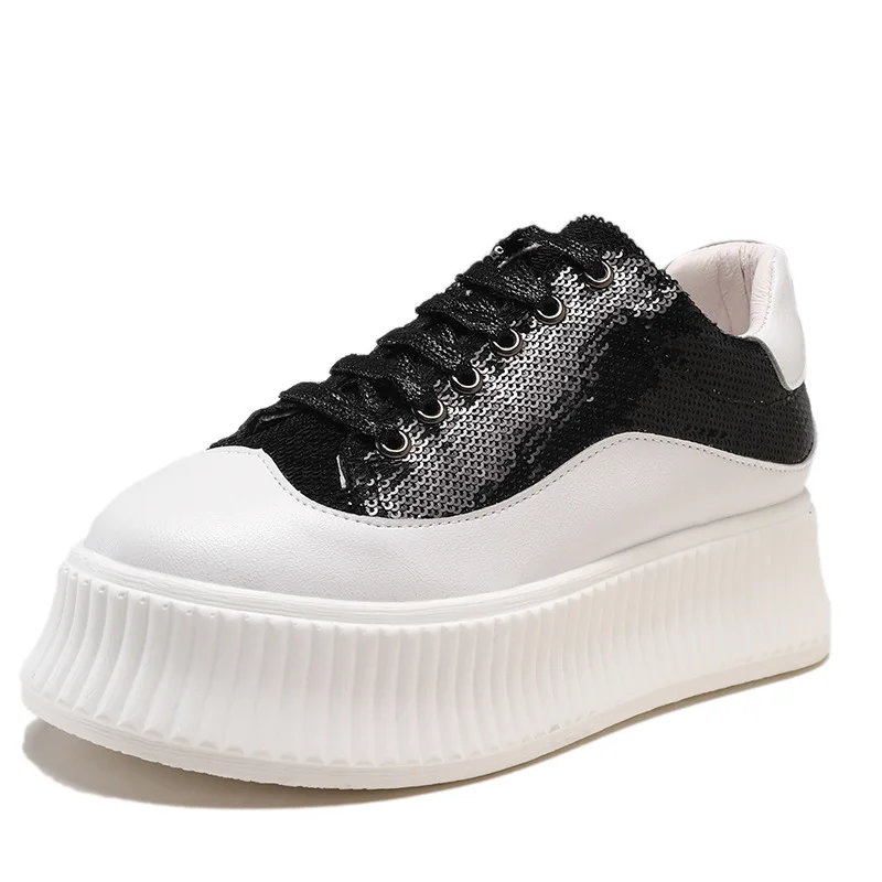 

2019 New Style Spring And Autumn Lace-up Platform Casual Versitile Fashion GIRL'S Shoes