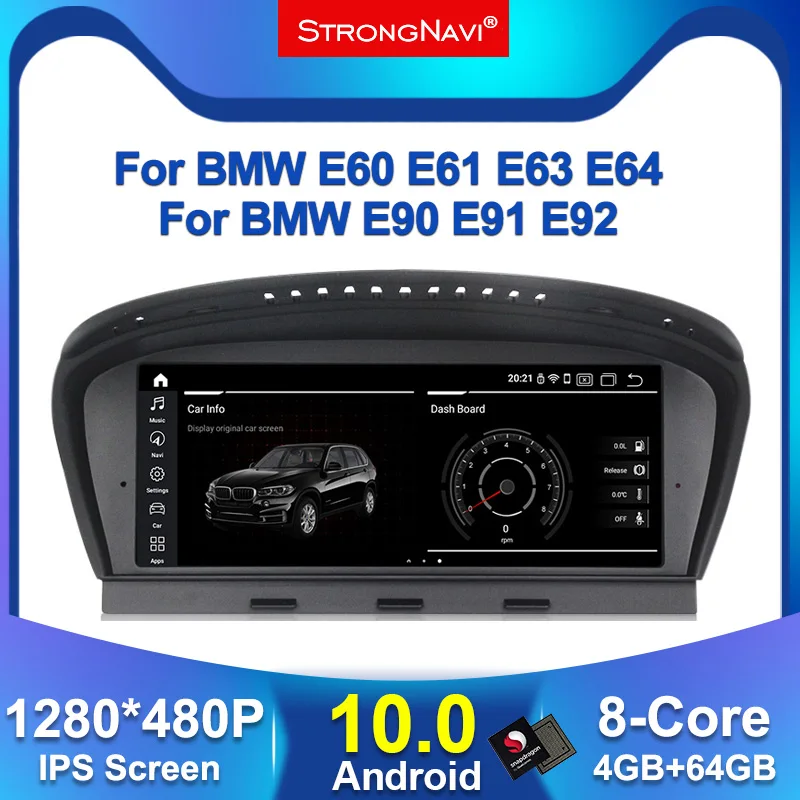 Автомобильный DVD-плеер 8 ядер Android 10 0 GPS-навигация для BMW 5 серии E60 E61 E63 E64 E90 E91 E92 E93 4