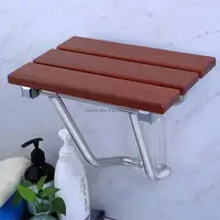 High-quality Solid Wood Shower Folding Seat Bath Shower Wall Chair Bathroom Stool Household Wall Mounted Shower Seat (38*33.8cm) 2