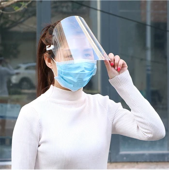 

Anti Splash Mask Protective Face Shield Transparent Flip Up Elastic Band Full Face Cover Child Adult Dust-proof Outdoor Cleaning