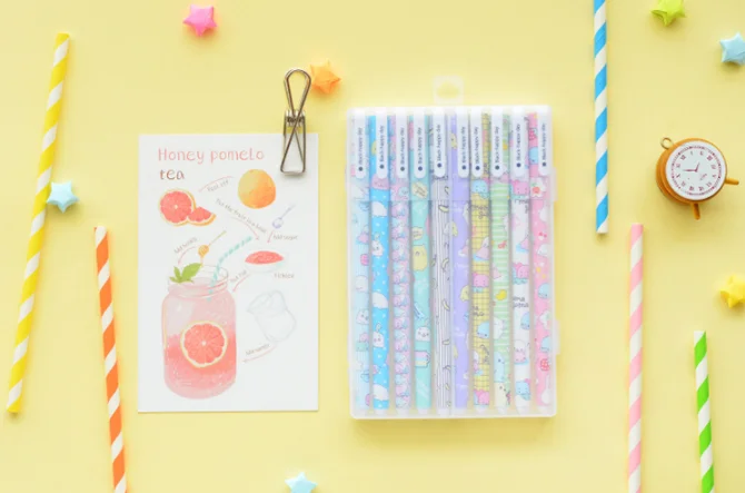 10 шт./компл. Kawaii Sumikko Gurashi Цветной чернила для гелевой ручки подарочные канцелярские товары для школьных и канцелярских товаров
