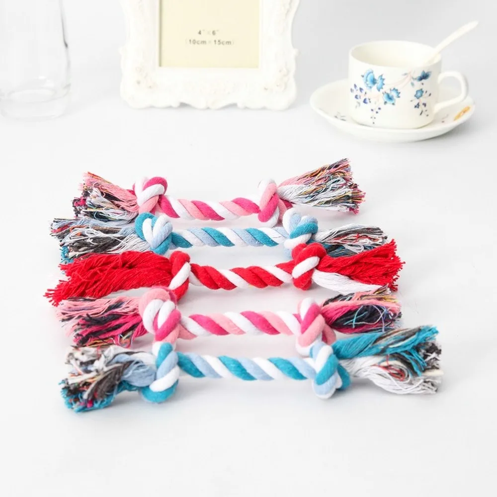 

BASSROAR 1Pcs Pets dogs pet supplies Pet Dog Puppy Cotton Chew Knot Toy Durable Braided Bone Rope Funny Tool