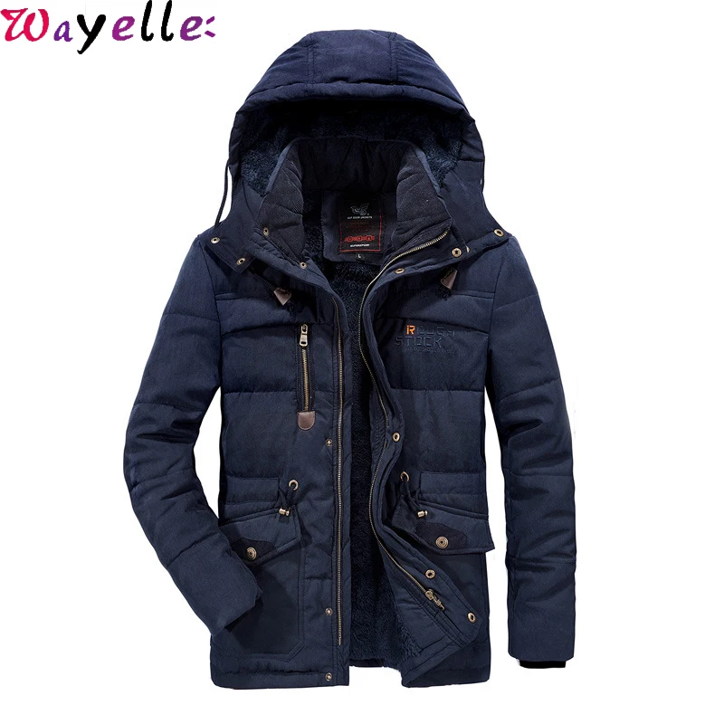 Канада Мужская зимняя хлопковая куртка пальто толстая флисовая с капюшоном