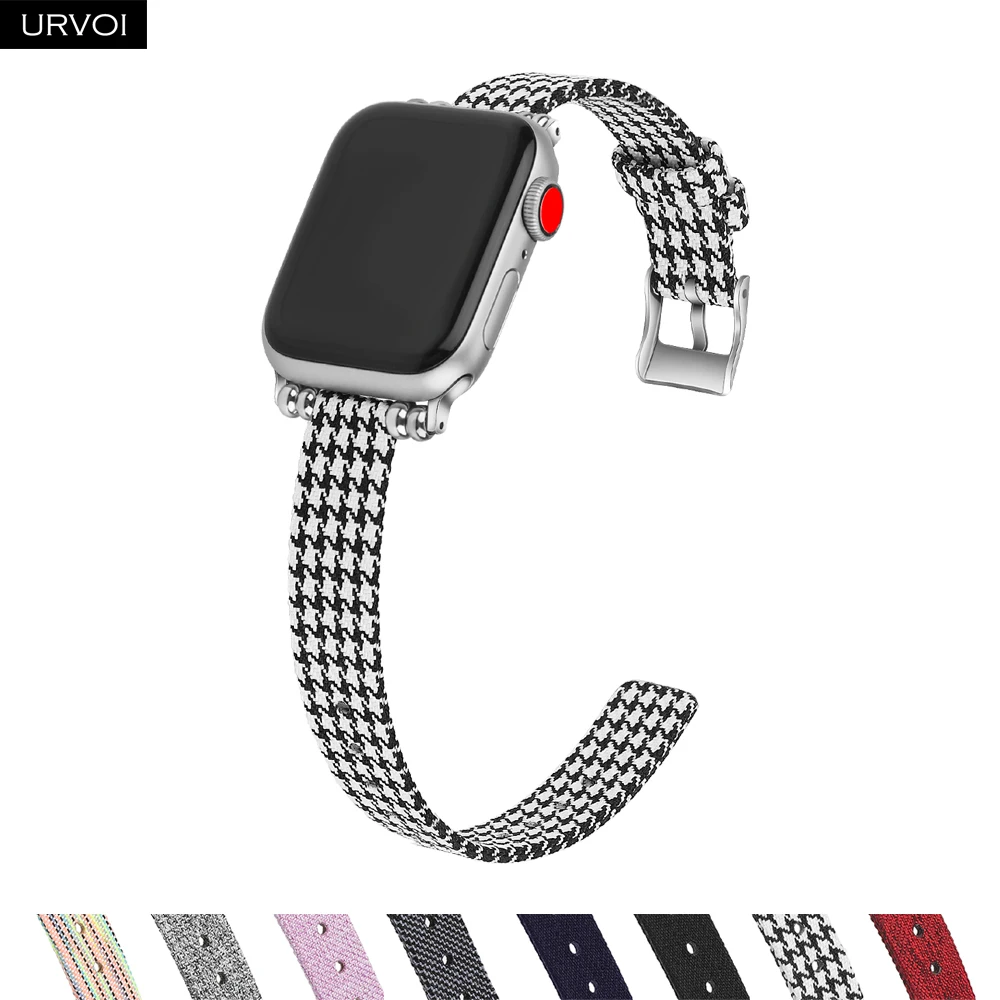 URVOI полотно холста для Apple Watch series 4 321 ремешок iwatch 40 мм 44 тонкая ткань запястье