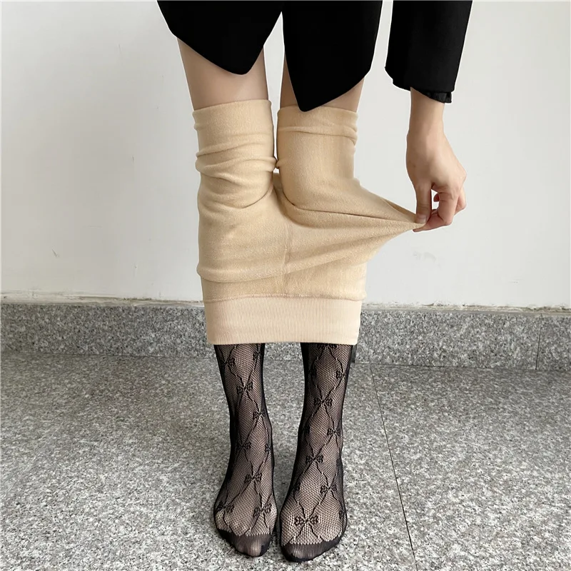 

Warm Fleece Lined Tights Hollow Out Butterfly Fishnet Stockings Winter Leggings Women Pantyhose Medias Calientes Invierno