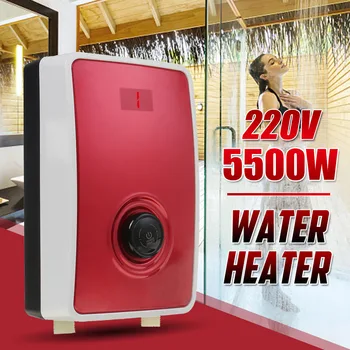 

5500W Instant Electric Tankless Water Heater Instantaneous Water Heater LCD Electric Water Heating fast 1s hot shower + head