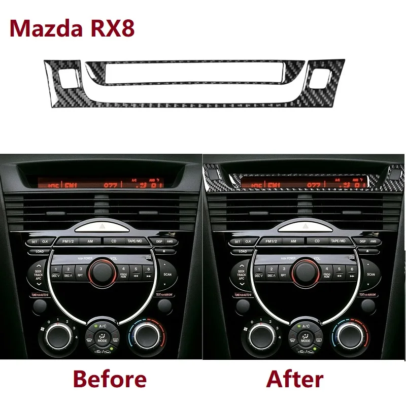

For Mazda RX-8 RX8 SE3P JM1FE 04-08 Accessories Dashboard Message Display Panel Frame Carbon Fiber Modified Interior Sticker