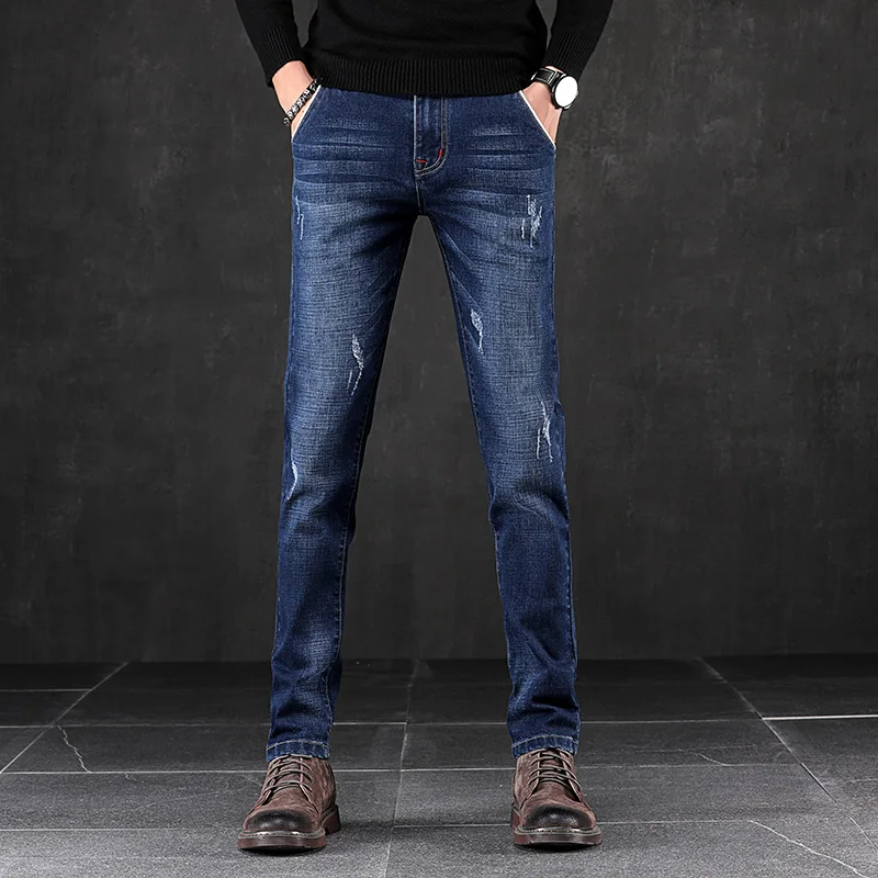 

Male Streetwear Autumn Denim Jeans Pants Jeans Jeans For Mens Slim Fit Classic Designer Trousers Casual Skinny Straight MOOWNUC