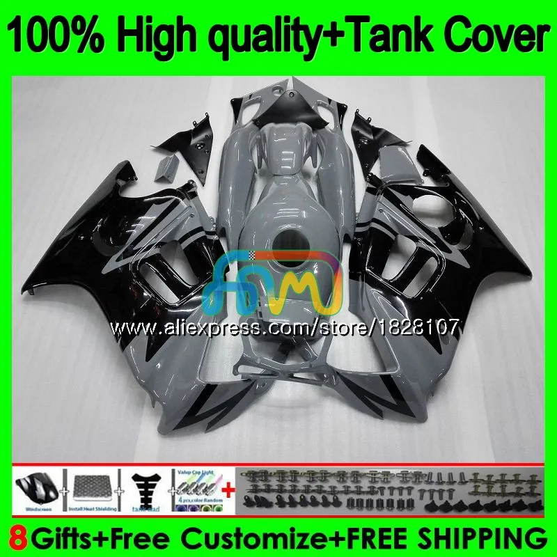 Комплект серого и черного цветов+ майка для HONDA CBR 600F2 1991 1992 1993 1994 1BS. 101 CBR600FS CBR 600 FS CBR600 F2 CBR600F2 91 92 93 94 обтекатель