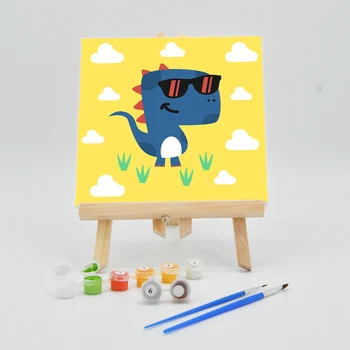 

Digital Oil Painting By Number Kits On Canvas 20×20cm For Children Cartoon Dinosaur Picture Paint Acrylic Arts Kids Color DIY