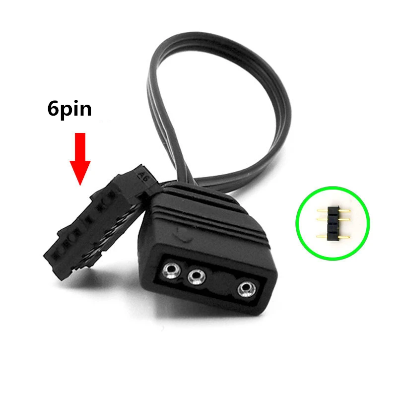 Fan Controller Adapter cable, Small 6pin to 5V ARGB 3PIN For Fan Controller for 5V Lighting