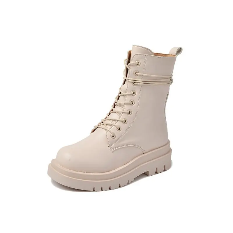 boots women 2020 new autumn fashion single boots British style thick bottom breathable boots women's handsome short boots