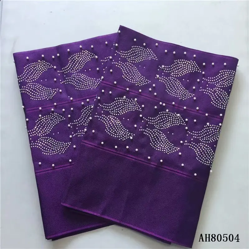 Африканский гелевый головной убор ASO OKE повязка на голову с бисером нигерийские Стразы gele головной убор модный женский шарф для вечерние 2 шт./лот