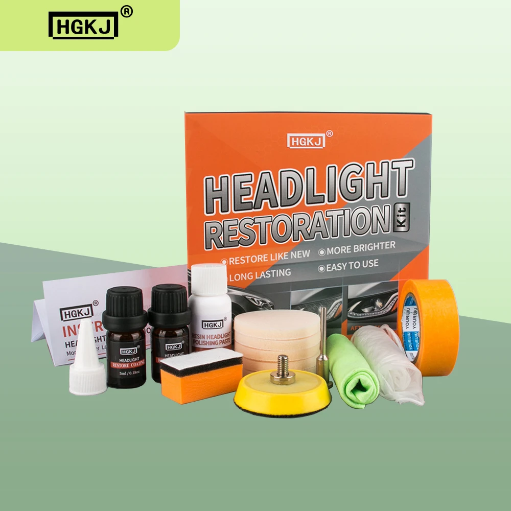 Headlight Restorer HGKJ Car Light Polishing Kit Chemical Repair