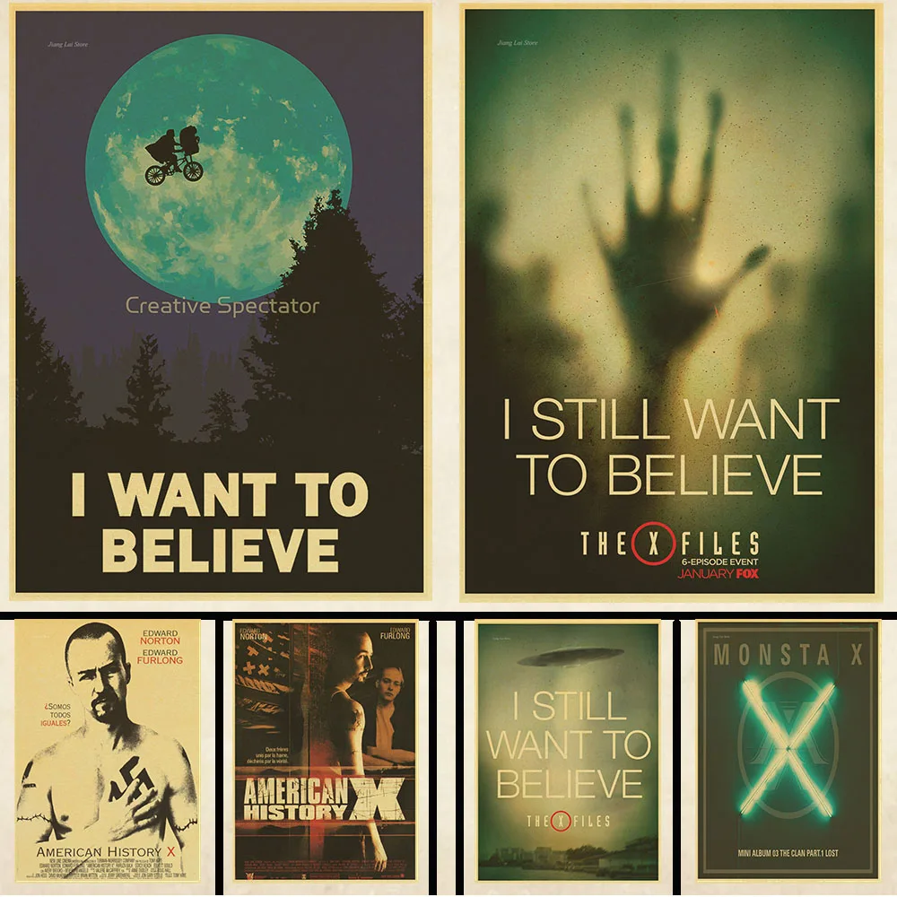 I WANT TO BELIEVE Poster classic fime The X Files poster Wall Paper Home Decor wall sticker