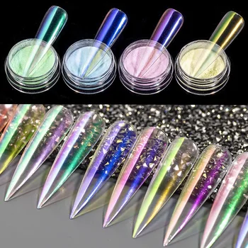 

1 Box Ice Transparent Nail Mirror Glitter Powder 0.2g Neon Holographich Unicorn Pigment Dust Powders for Nail Art Decorations