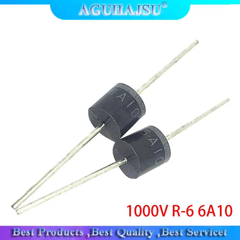 20 шт выпрямительный диод 6A 1000V R-6 6A10 | Электронные компоненты и принадлежности