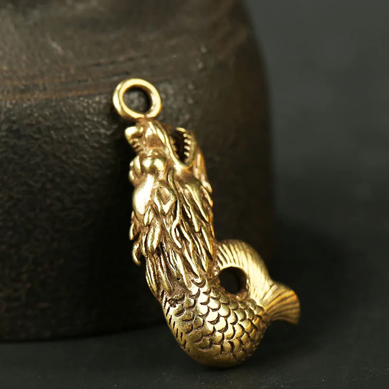 dragon fish pendant brass (2)