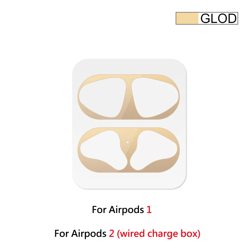 Внутренняя защита от пыли для Apple AirPods 1 чехол-наклейка Пылезащитная внутренняя защита для наушников пленка для Air Pods 1 наклейка на крышку s - Цвет: gold