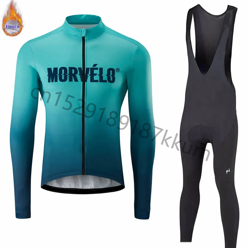 Зима Pro Morvelo Велоспорт Джерси костюм велосипедиста MTB Одежда для мужчин Ropa Ciclismo термальная флисовая велосипедная одежда длинные велосипедные костюмы - Цвет: 7