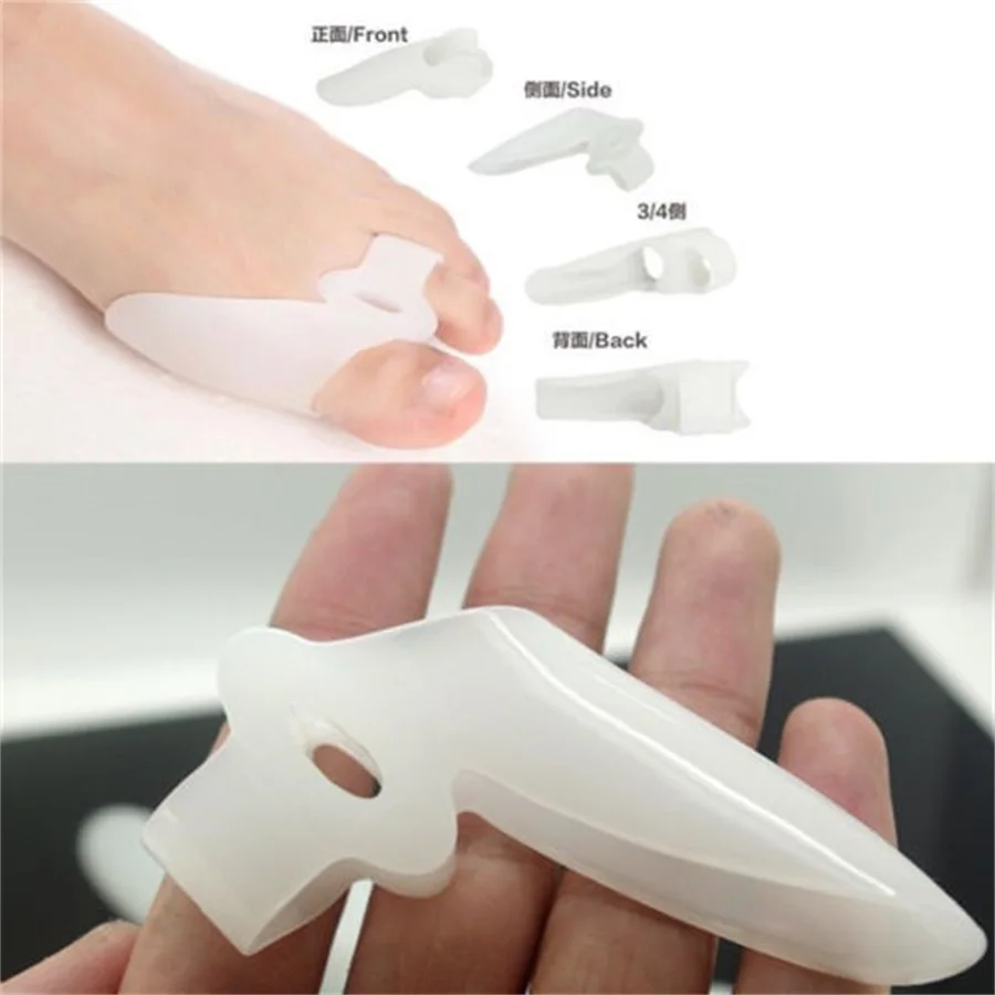 Sumifun 4Pcs Silicone Gel Bunion Splint Big Toe Separator Overlapping Spreader Corrector Hallux Valgus Foot Massager C147