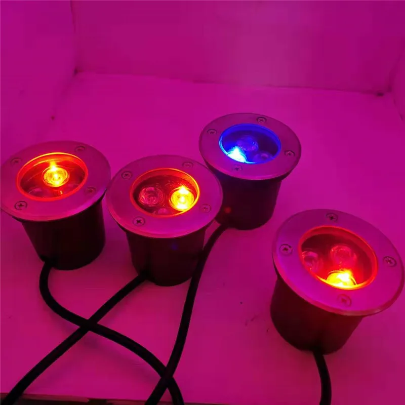 Ландшафтные огни RGB в земле 12 В LED низкое напряжение 3 Вт IP67 Водонепроницаемый путь