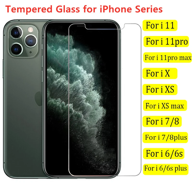 Закаленное стекло для iPhone 8 7 6 Plus 11 pro max XR, Защитное стекло для iPhone Xs max X 6s 5S 7 8 plus, защита экрана